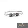BRANSOLETKA  PANTERA Z KAMIENIAMI  TYPU BANGLE