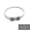 BRANSOLETKA  PANTERA Z KAMIENIAMI  TYPU BANGLE
