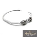 BRANSOLETKA  PANTERA Z KAMIENIAMI  TYPU BANGLE