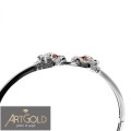 BRANSOLETKA  PANTERA Z KAMIENIAMI  TYPU BANGLE
