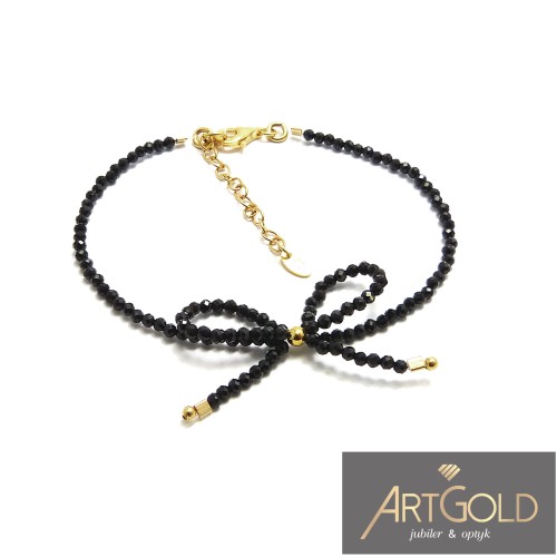 Bransoletka - srebro 925 - spinel kokardka