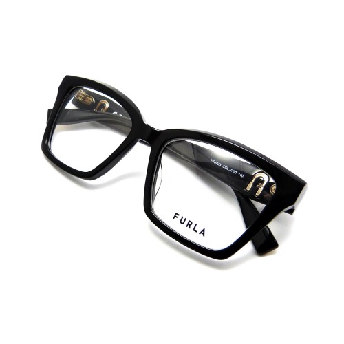 OPRAWA FURLA VFU823 COL.0700 W KOLORZE CZARNYM, ZDJĘCIE PRZEDSTAWIA FRONT POD LEKKIM UKOSEM.