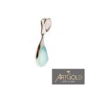 WISIOREK SREBRNY AGAT AQUA + KWARC